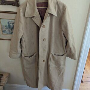 Wool/Felt Khaki Long Vintage Coat